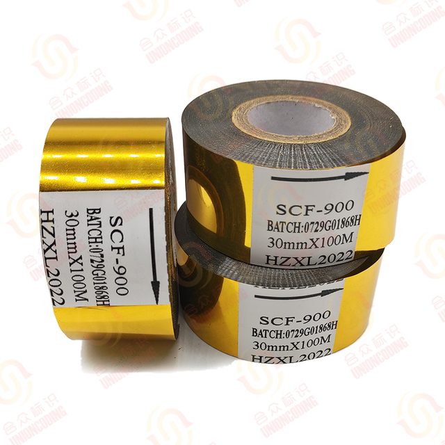 Golden coding ribbon 30mm*100m for code machine 