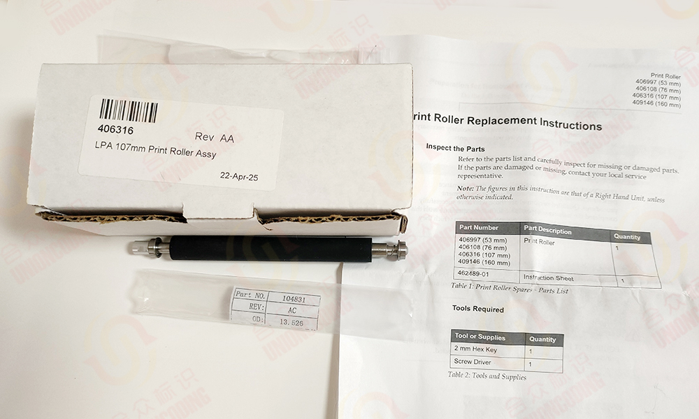 Videojet 406316 LPA 107mm Print Roller Assy